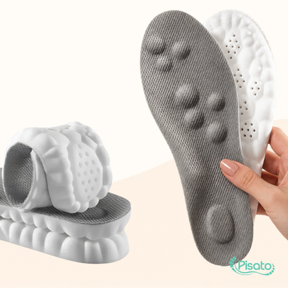 palmilha para uso diário, palmilha com amortecimento, palmilha com absorção de impacto, palmilha para caminhada, palmilha para quem fica muito tempo em pé, conforto para os pés, alívio do cansaço dos pés, alívio das dores nos pés, absorção de impacto nos pés, proteção para calcanhares, suporte para os pés, palmilha flexível, palmilha macia, fascite plantar, esporão de calcâneo, metatarsalgia, dores nos pés, melhor palmilha recortável, melhor palmilha confortável, palmilha Pisato Cloud