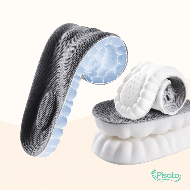 palmilha para uso diário, palmilha com amortecimento, palmilha com absorção de impacto, palmilha para caminhada, palmilha para quem fica muito tempo em pé, conforto para os pés, alívio do cansaço dos pés, alívio das dores nos pés, absorção de impacto nos pés, proteção para calcanhares, suporte para os pés, palmilha flexível, palmilha macia, fascite plantar, esporão de calcâneo, metatarsalgia, dores nos pés, melhor palmilha recortável, melhor palmilha confortável, palmilha Pisato Cloud
