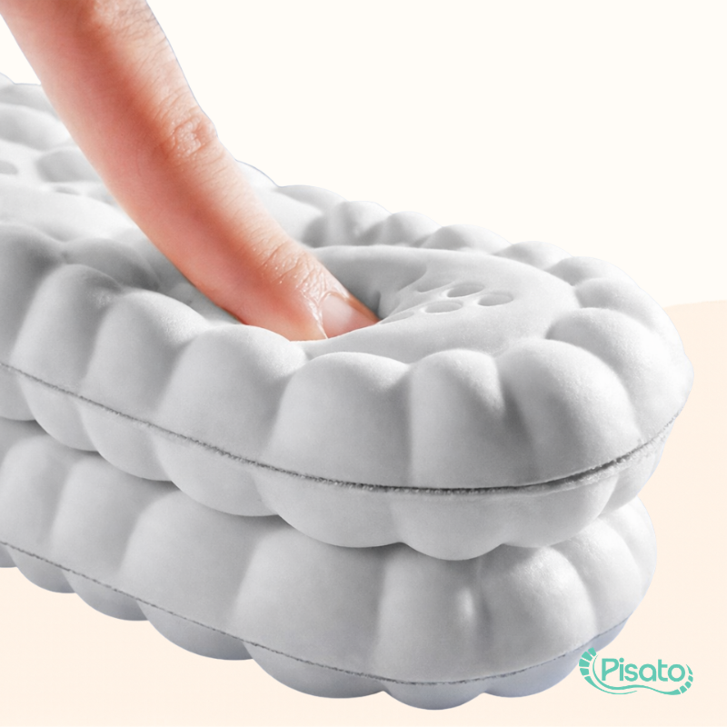 palmilha para uso diário, palmilha com amortecimento, palmilha com absorção de impacto, palmilha para caminhada, palmilha para quem fica muito tempo em pé, conforto para os pés, alívio do cansaço dos pés, alívio das dores nos pés, absorção de impacto nos pés, proteção para calcanhares, suporte para os pés, palmilha flexível, palmilha macia, fascite plantar, esporão de calcâneo, metatarsalgia, dores nos pés, melhor palmilha recortável, melhor palmilha confortável, palmilha Pisato Cloud