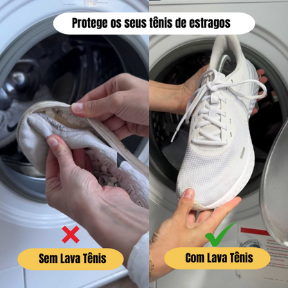 bolsa para lavar tênis, saco para lavar tênis, lava tênis, bolsa para máquina de lavar, proteção para tênis na lavagem, lavar tênis na máquina, lavar calçados na máquina, proteger tênis durante a lavagem, evitar deformação do tênis, evitar danos ao tênis, preservar o formato do tênis, limpeza de tênis, limpeza de calçados, lavagem segura de tênis, bolsa acolchoada para tênis, bolsa reutilizável para lavagem, proteger calçados, tênis limpo sem danos, lavagem de tênis esportivos, lavagem de sapatênis