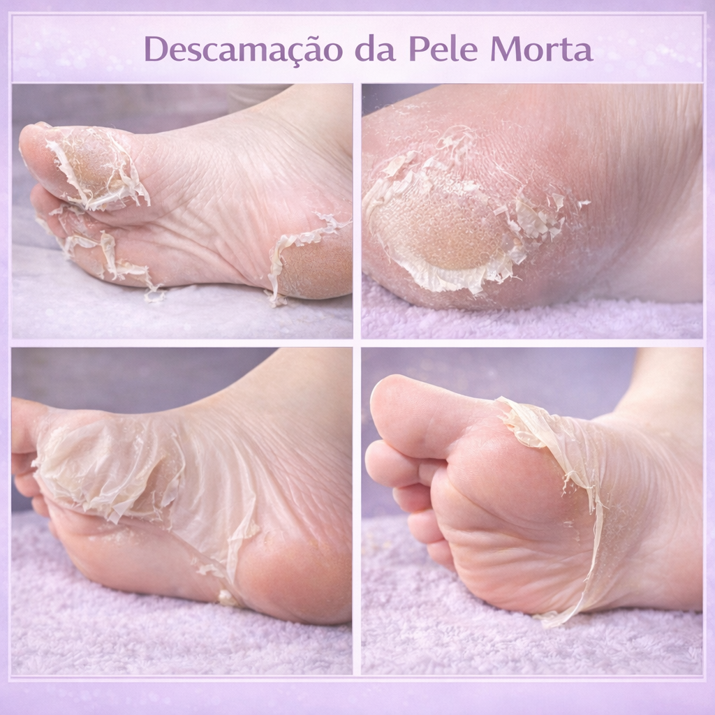 máscara peeling para os pés, meia esfoliante para os pés, peeling para os pés, máscara esfoliante para os pés, remover pele morta dos pés, eliminar calosidades, remover pele ressecada, tratamento para pés ressecados, hidratação dos pés, pés macios, pés lisos, renovar a pele dos pés, remover asperezas, calcanhares rachados, descamação dos pés, esfoliação dos pés, cuidados com os pés, tratamento para calcanhares, máscara para pés, peeling químico para os pés, Pisato Máscara Peeling para os Pés
