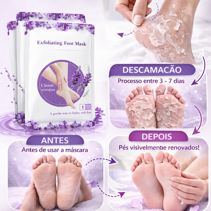 máscara peeling para os pés, meia esfoliante para os pés, peeling para os pés, máscara esfoliante para os pés, remover pele morta dos pés, eliminar calosidades, remover pele ressecada, tratamento para pés ressecados, hidratação dos pés, pés macios, pés lisos, renovar a pele dos pés, remover asperezas, calcanhares rachados, descamação dos pés, esfoliação dos pés, cuidados com os pés, tratamento para calcanhares, máscara para pés, peeling químico para os pés, Pisato Máscara Peeling para os Pés